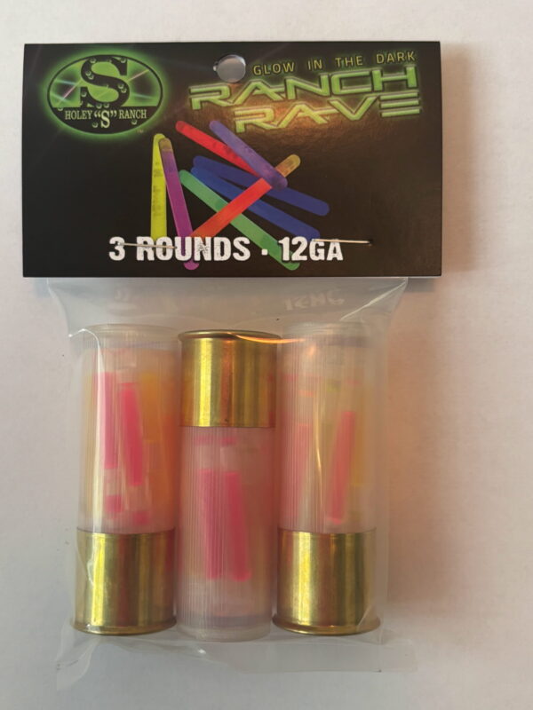 Rave Rounds Glow in the Dark Holey S Ranch 3 Rounds 12ga
